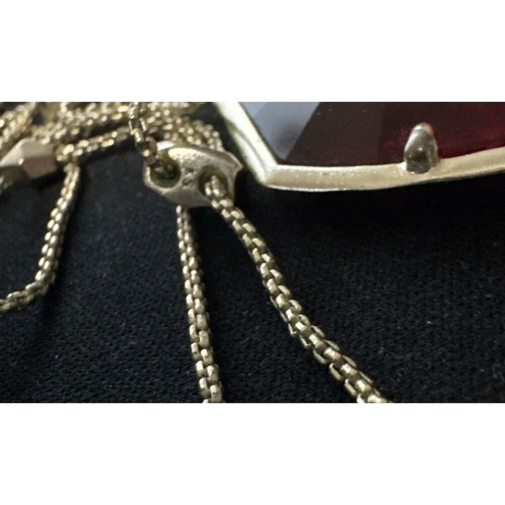 Kendra Scott Olivia marron jade  STONE  Gold Long Pendant NecklACE